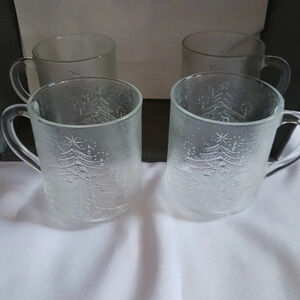 Duralex set of 4 embossed christmas tree